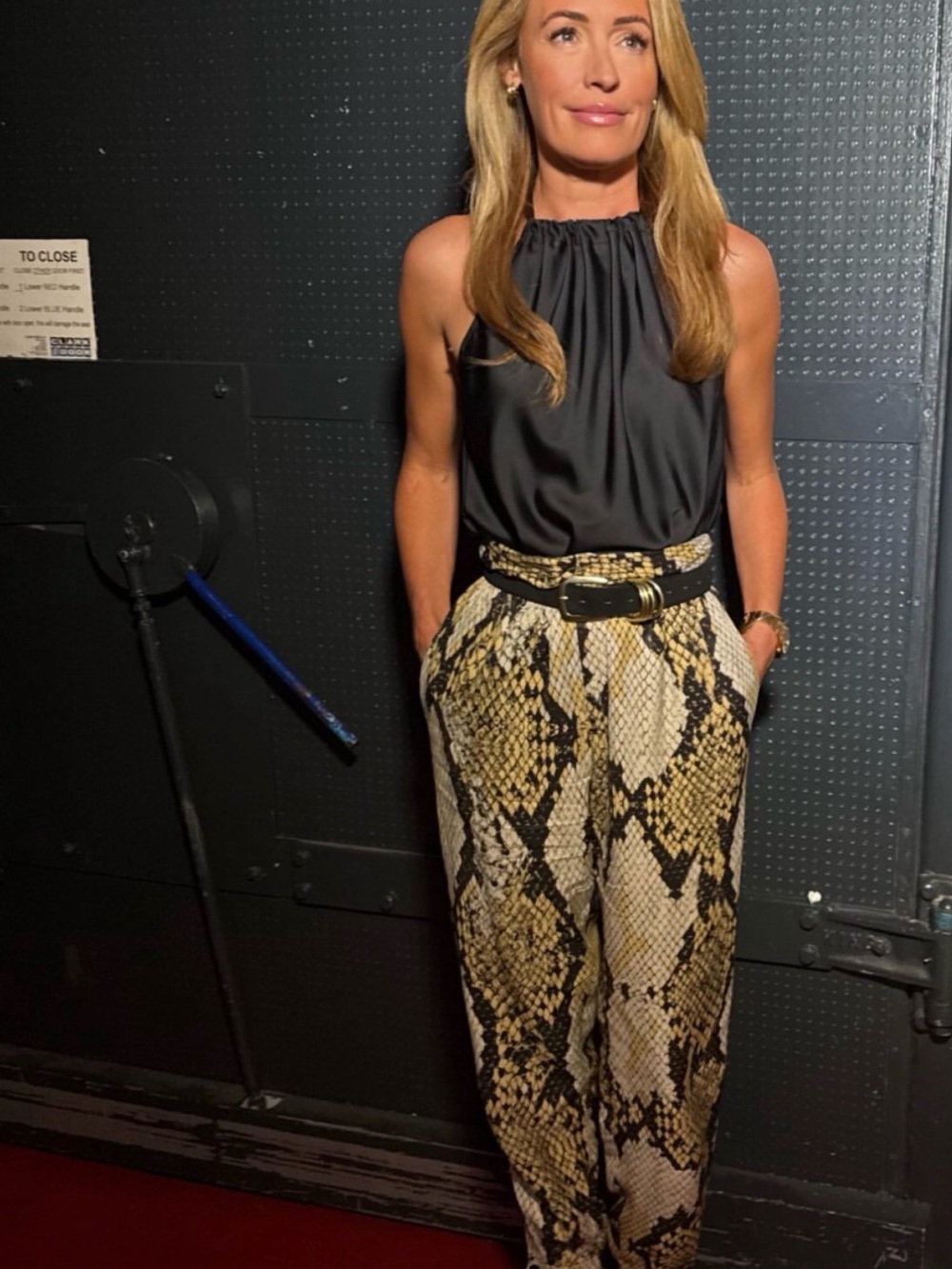 Zara ZW Collection Animal Print Trousers worn by CAT DEELEY NWOT